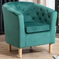 Clio Tub Accent Chair - Green, Velvet