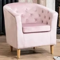 Clio Tub Accent Chair - Pink, Velvet