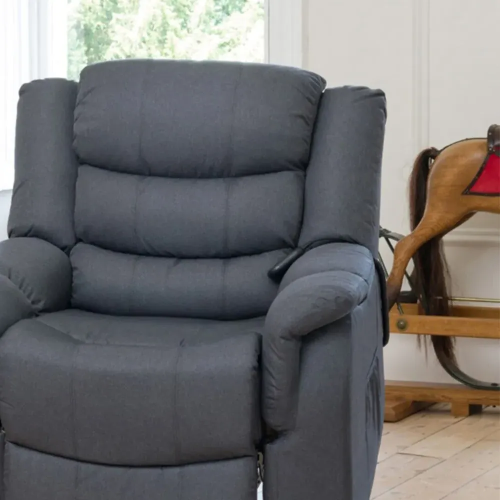 Colfax Electric Recliner Chair with Massage and Heat - Dark Grey