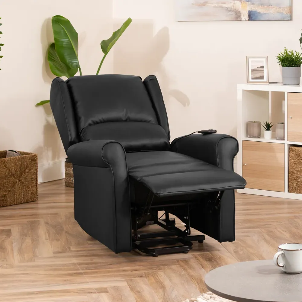 Corcoran Electric Recliner Chair with Massage and Heat - Black