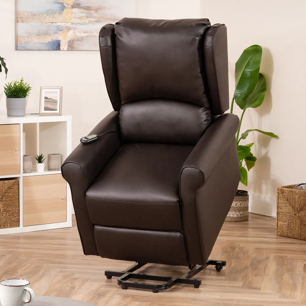 Corcoran Electric Recliner Chair with Massage and Heat - Brown