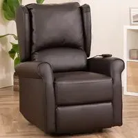 Corcoran Electric Recliner Chair with Massage and Heat - Brown
