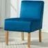 Corina Armless Accent Chair - Blue, Velvet