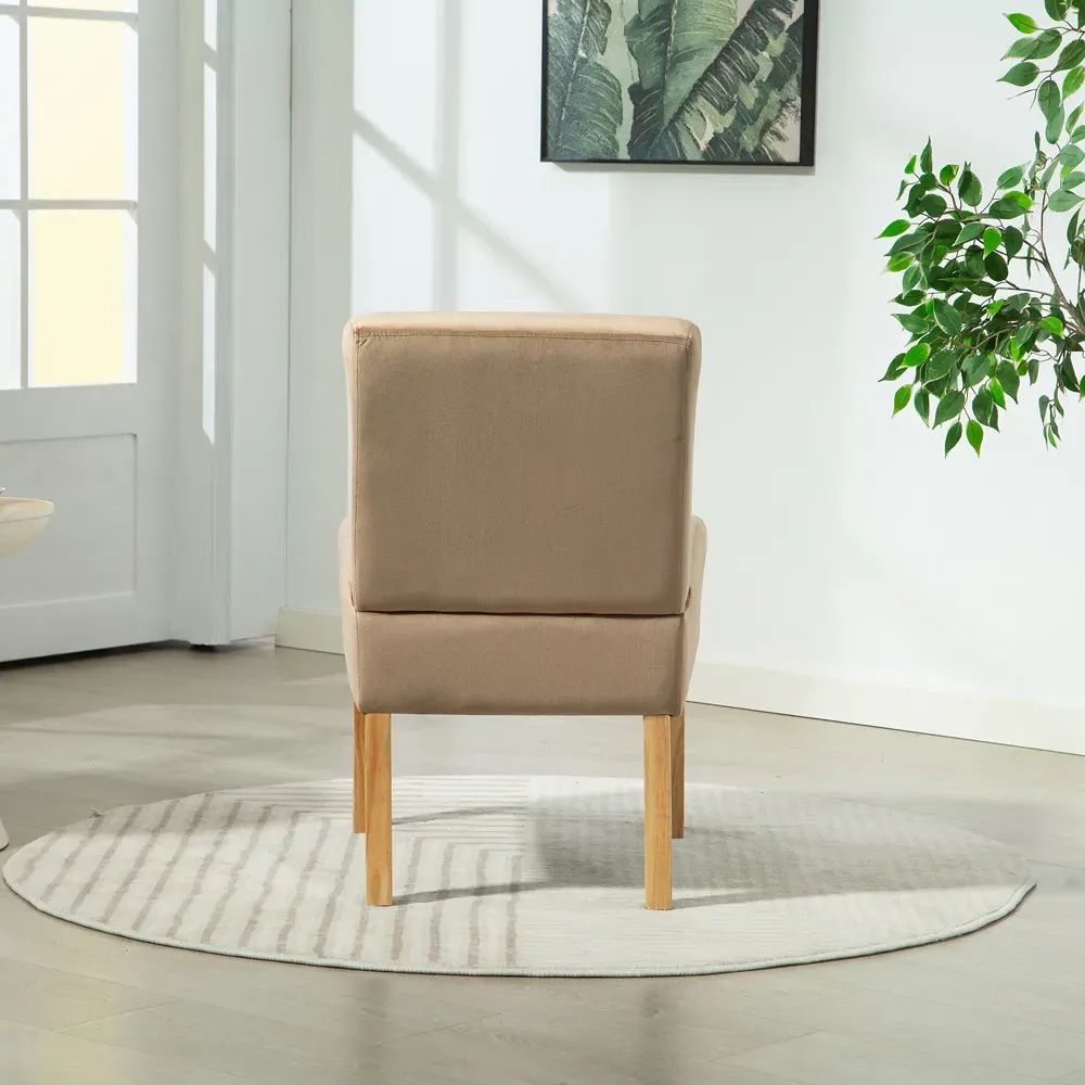 Corina Armless Accent Chair - Brown, Velvet