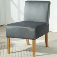 Corina Armless Accent Chair - Grey, Velvet