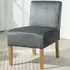 Corina Armless Accent Chair - Grey, Velvet