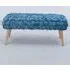Cushla Large Footstool - Blue, Velvet