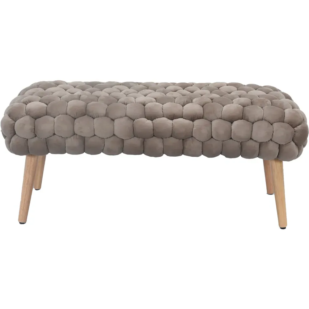 Cushla Large Footstool - Brown, Velvet