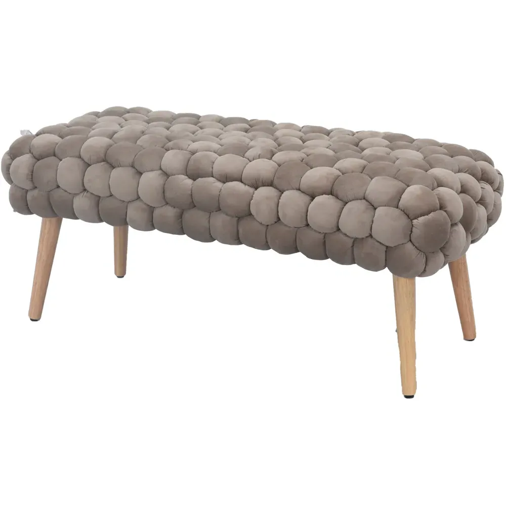 Cushla Large Footstool - Brown, Velvet