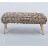 Cushla Large Footstool - Brown, Velvet