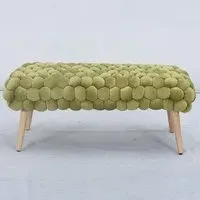 Cushla Large Footstool - Green, Velvet