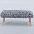 Cushla Large Footstool - Grey, Velvet