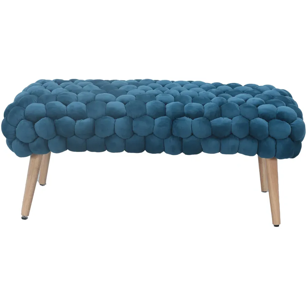 Cushla Large Footstool - Teal, Velvet