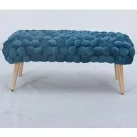Cushla Large Footstool - Teal, Velvet