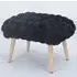 Cushla Small Footstool - Black, Velvet