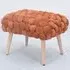 Cushla Small Footstool - Brown, Velvet