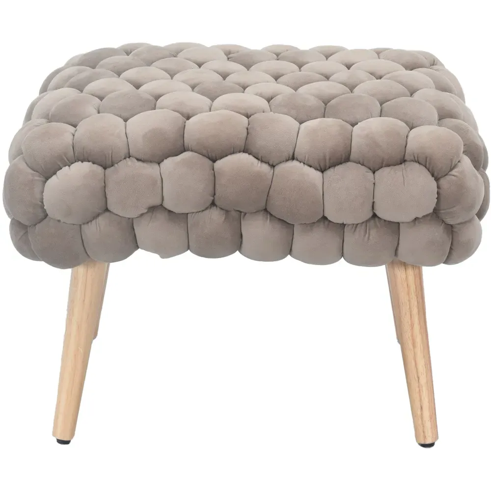 Cushla Small Footstool - Brown, Velvet