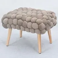 Cushla Small Footstool - Brown, Velvet