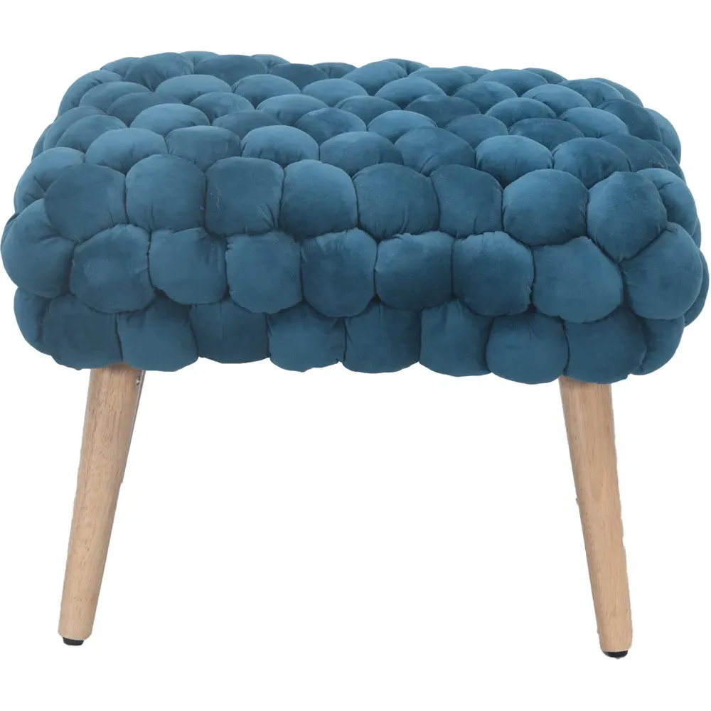 Cushla Small Footstool - Teal, Velvet