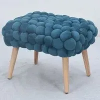 Cushla Small Footstool - Teal, Velvet