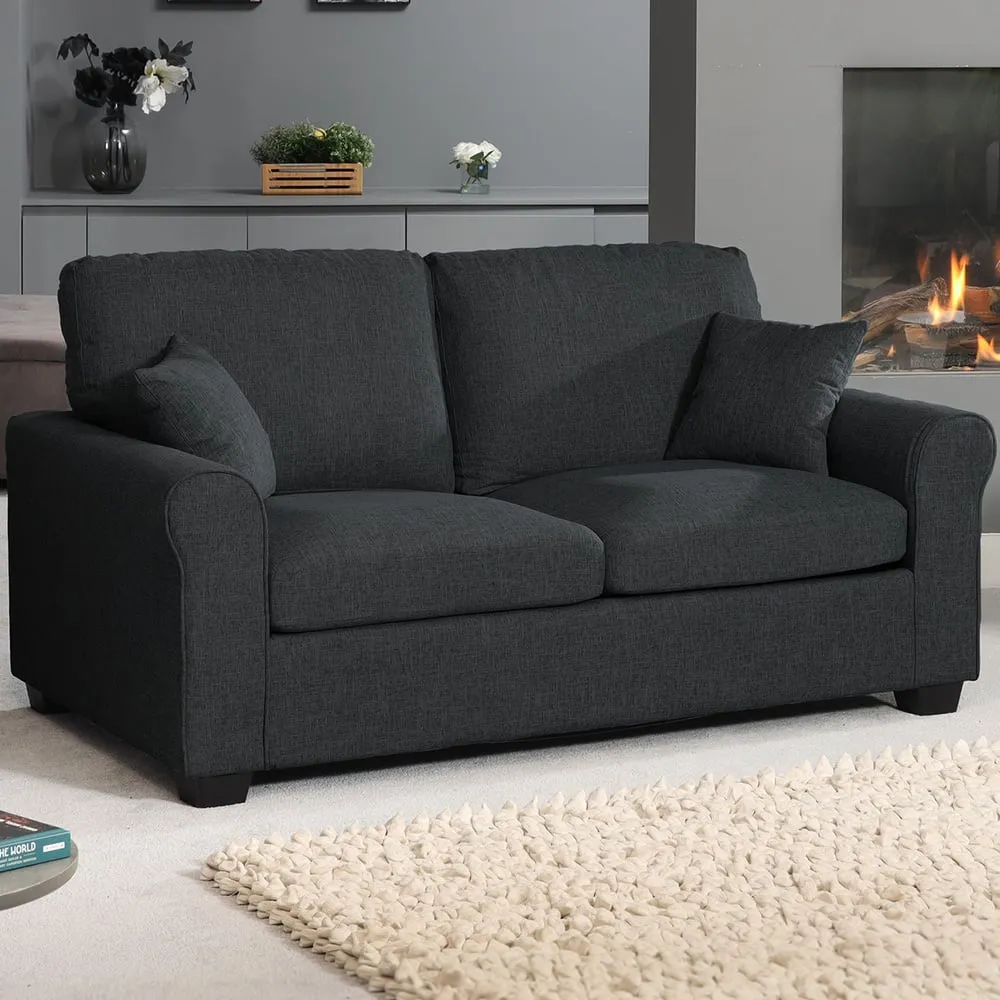 Dawson 2-Seater Sofa Bed with Pull-Out - Black, Fabric
