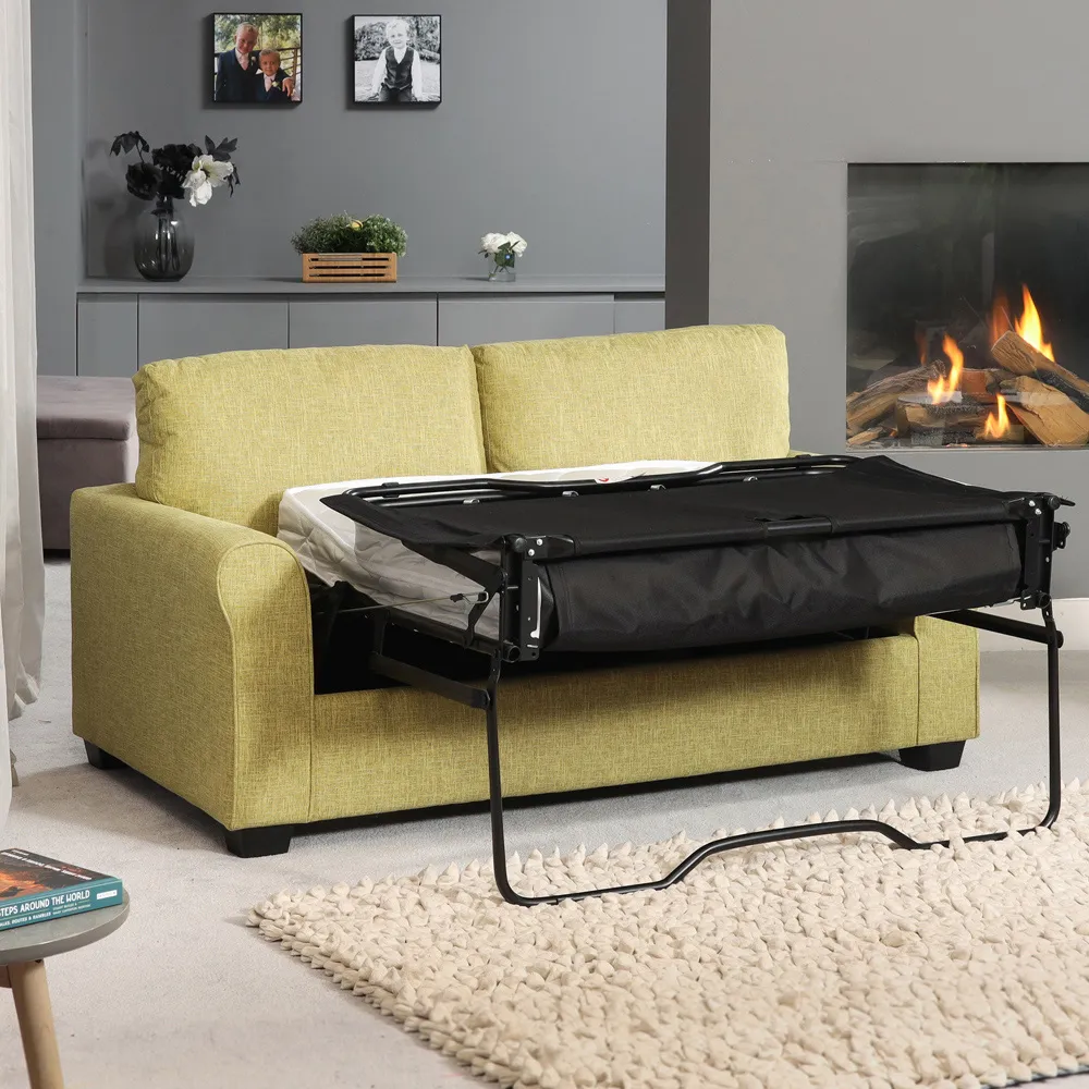 Dawson 2-Seater Sofa Bed with Pull-Out - Green, Fabric