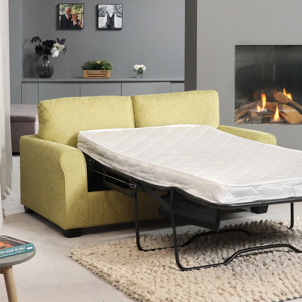 Dawson 2-Seater Sofa Bed with Pull-Out - Green, Fabric