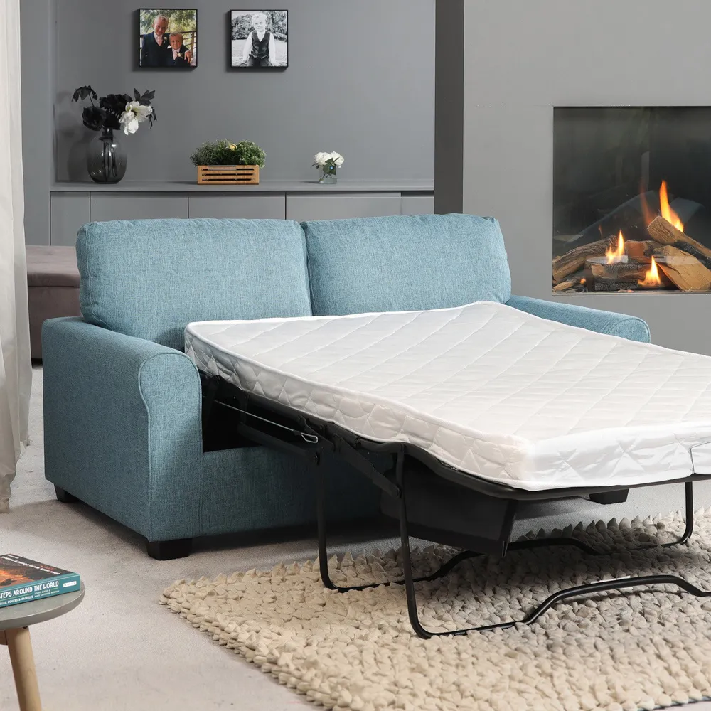 Dawson 2-Seater Sofa Bed with Pull-Out - Teal, Fabric