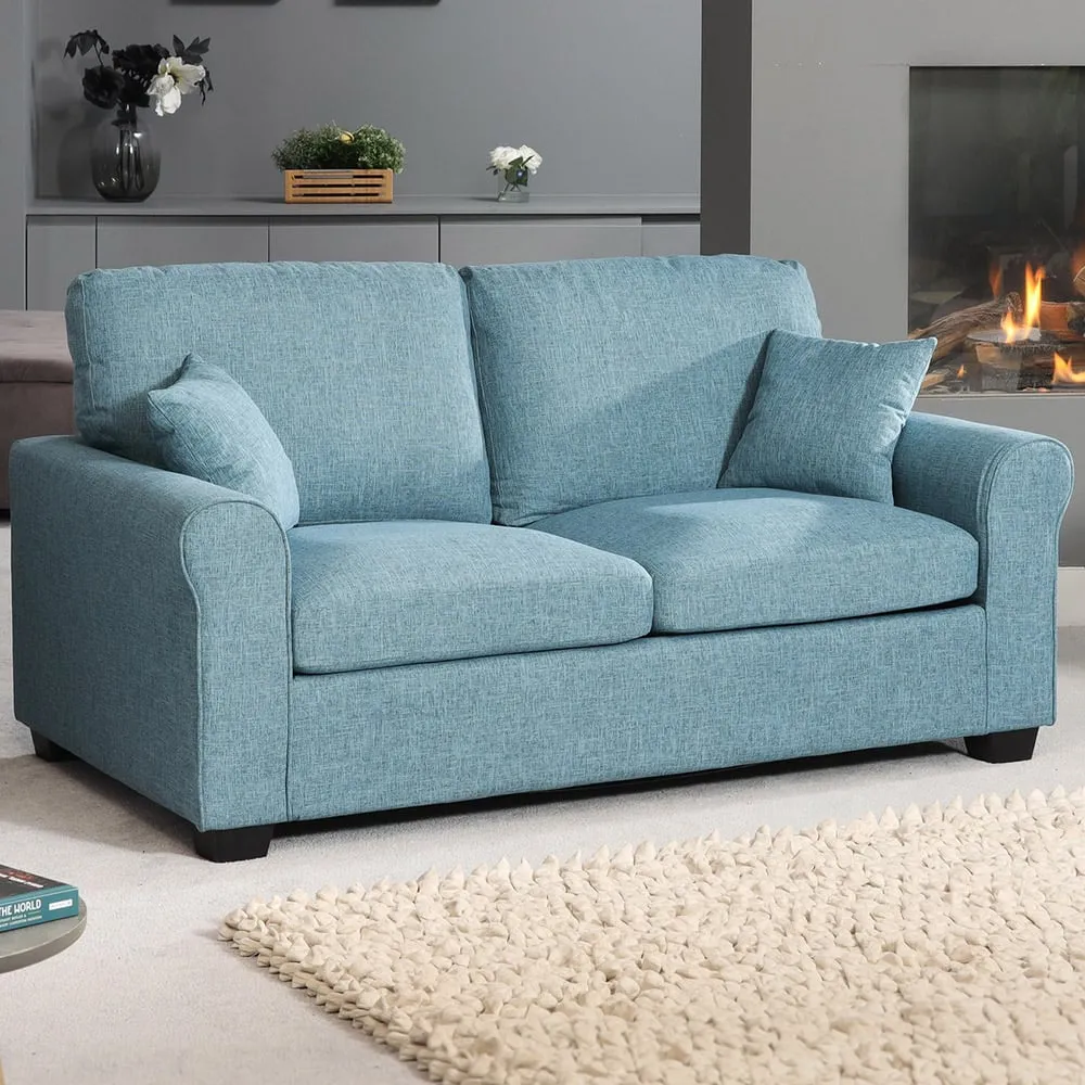 Dawson 2-Seater Sofa Bed with Pull-Out - Teal, Fabric