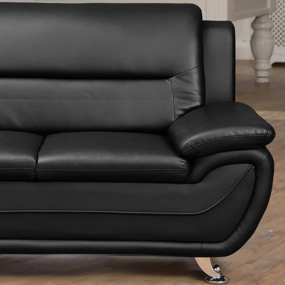 Dexter 2-Seater Sofa - Black, Leather