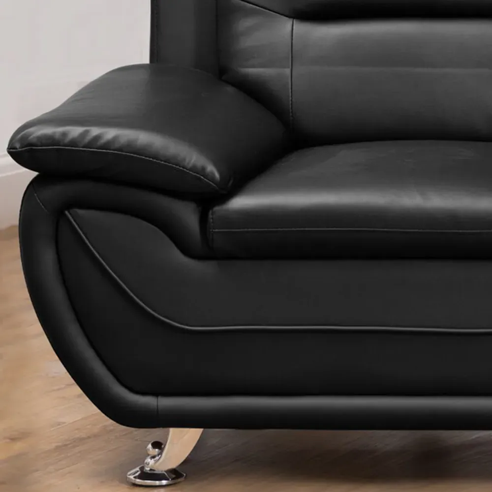 Dexter 2-Seater Sofa - Black, Leather