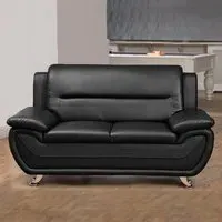 Dexter 2-Seater Sofa - Black, Leather