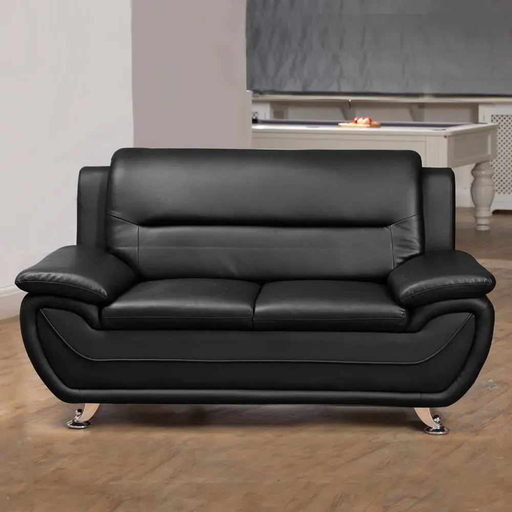 Dexter 2-Seater Sofa - Black, Leather image