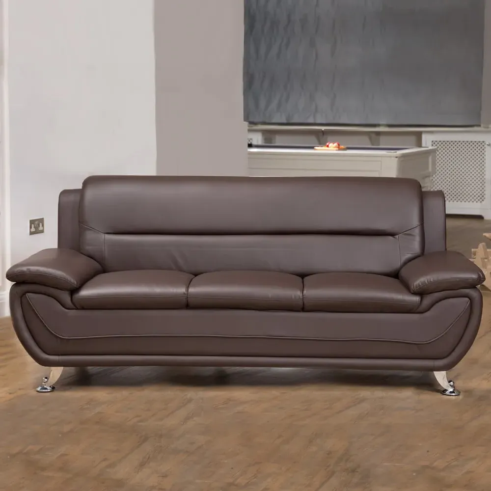 Dexter 3-Seater Sofa - Brown, Leather
