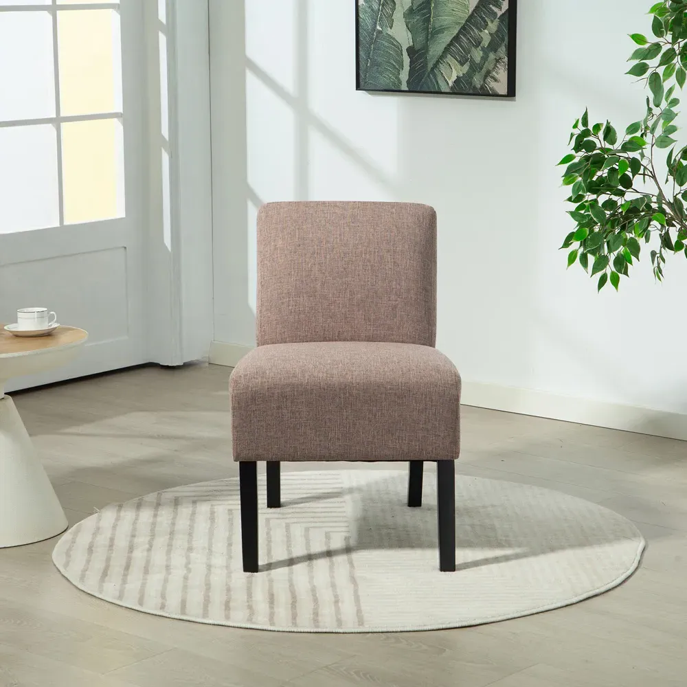 Elara Fabric Accent Chair - Dark Brown