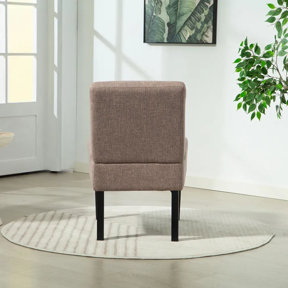 Elara Fabric Accent Chair - Dark Brown
