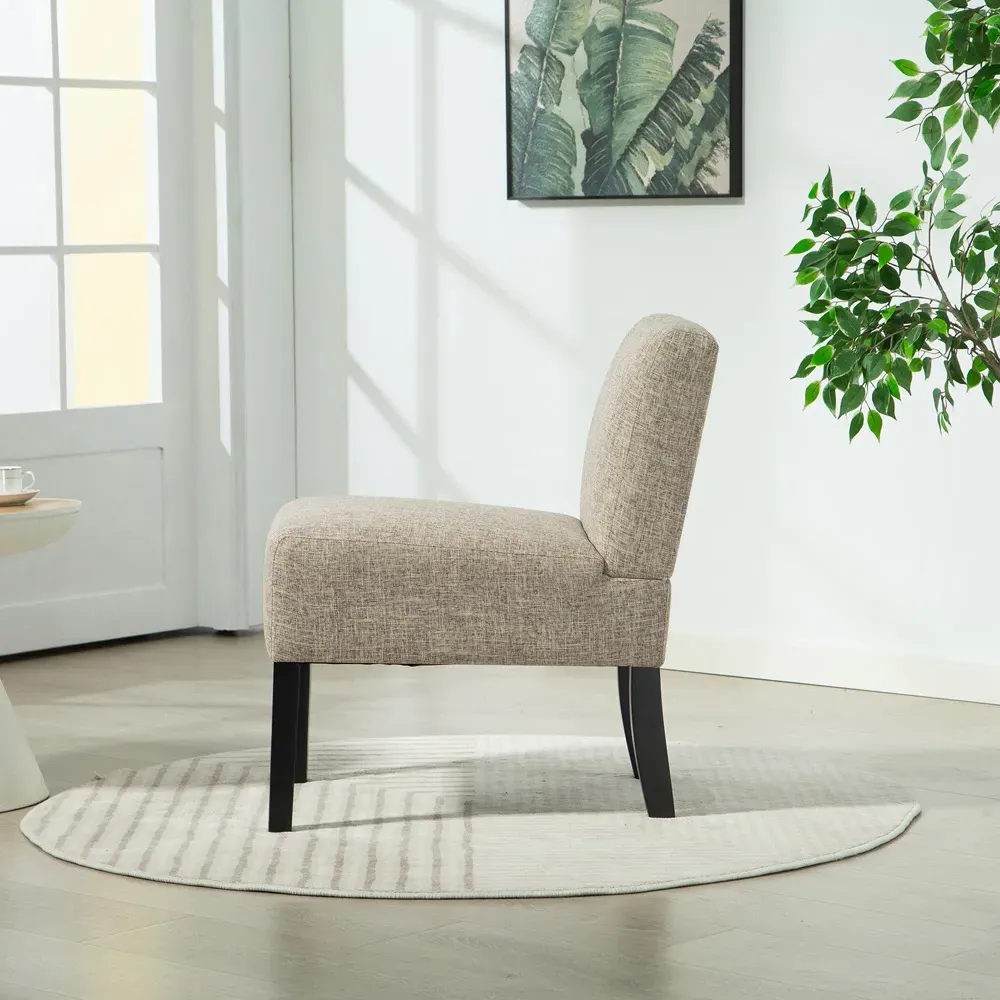 Elara Fabric Accent Chair - Light Brown