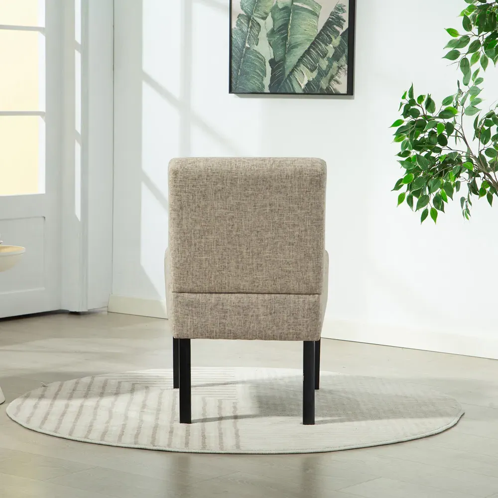 Elara Fabric Accent Chair - Light Brown
