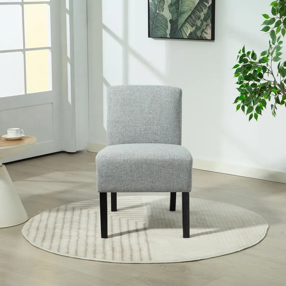 Elara Fabric Accent Chair - Light Grey