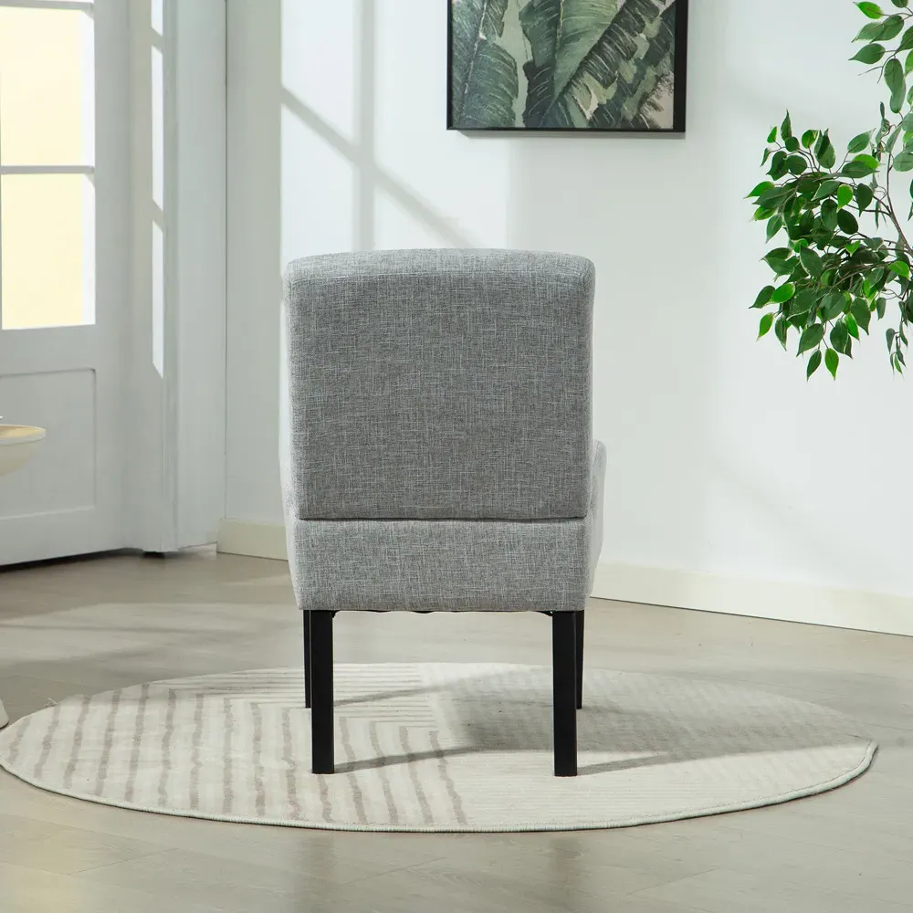 Elara Fabric Accent Chair - Light Grey
