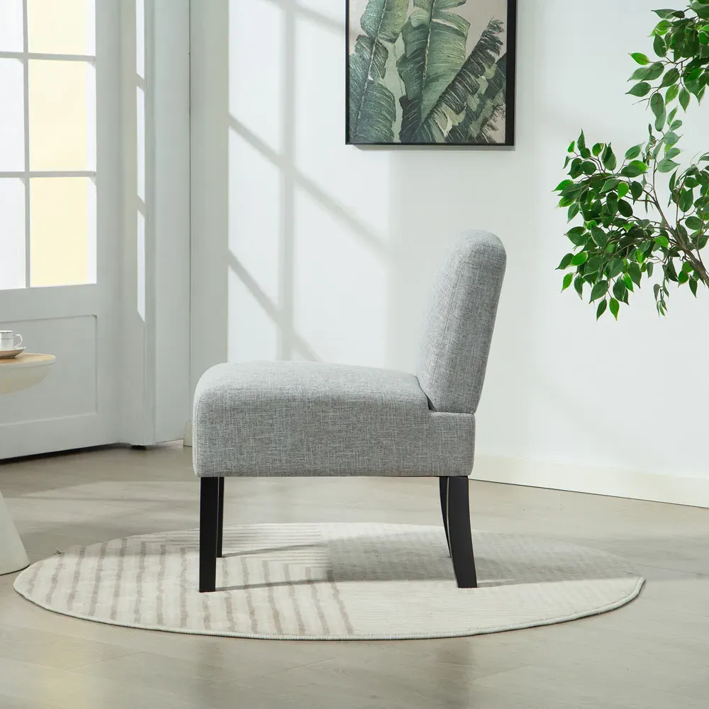 Elara Fabric Accent Chair - Light Grey