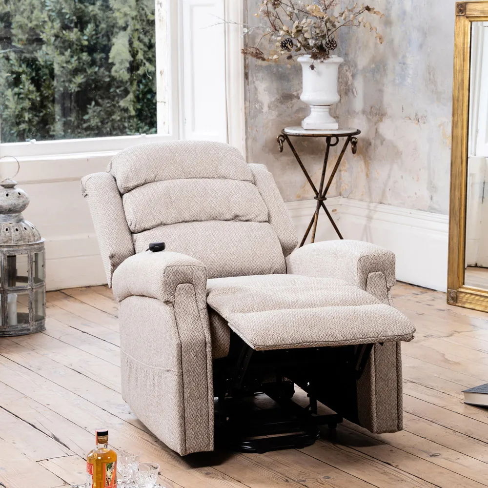 Eltham Electric Lift Recliner Chair with Massage - Beige