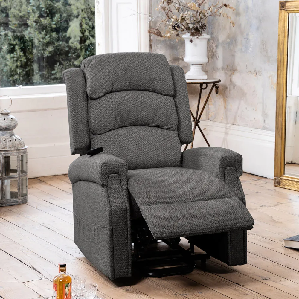 Eltham Electric Lift Recliner Chair with Massage - Dark Grey