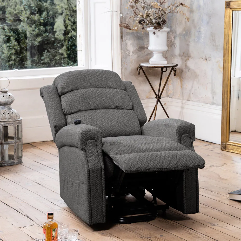 Eltham Electric Lift Recliner Chair with Massage - Dark Grey