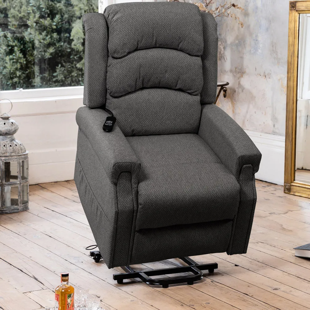 Eltham Electric Lift Recliner Chair with Massage - Dark Grey