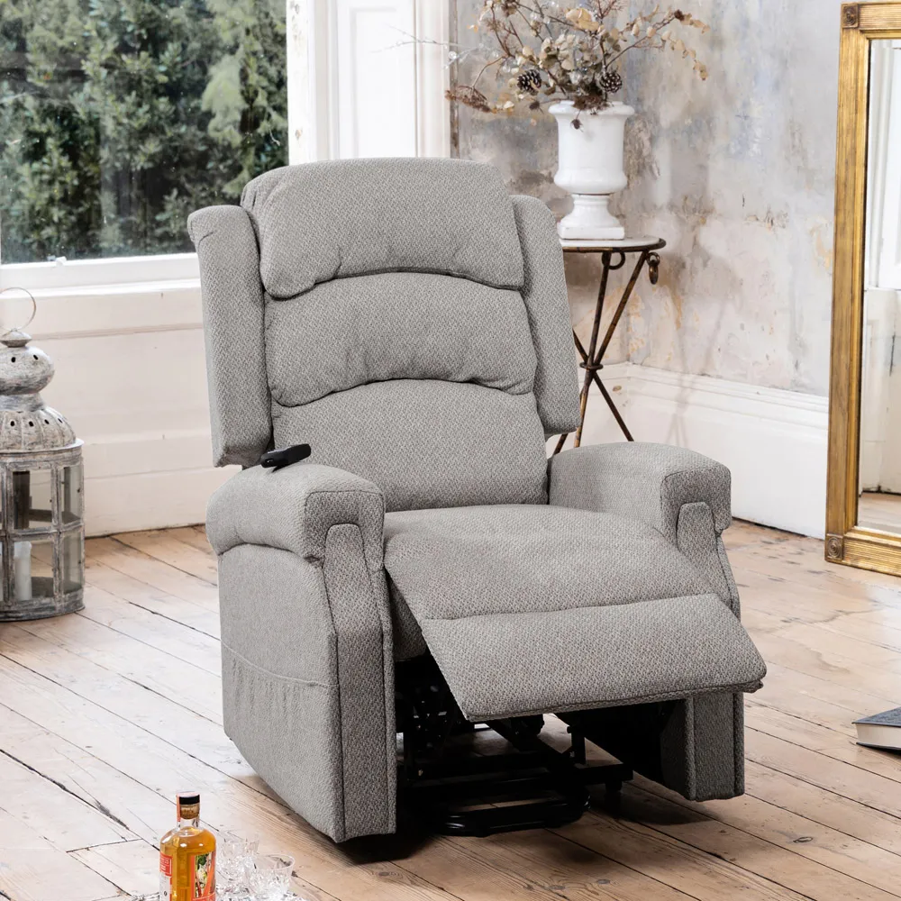 Eltham Electric Lift Recliner Chair with Massage - Light Grey