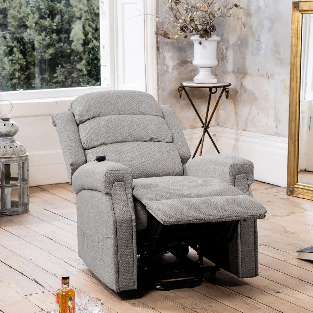 Eltham Electric Lift Recliner Chair with Massage - Light Grey