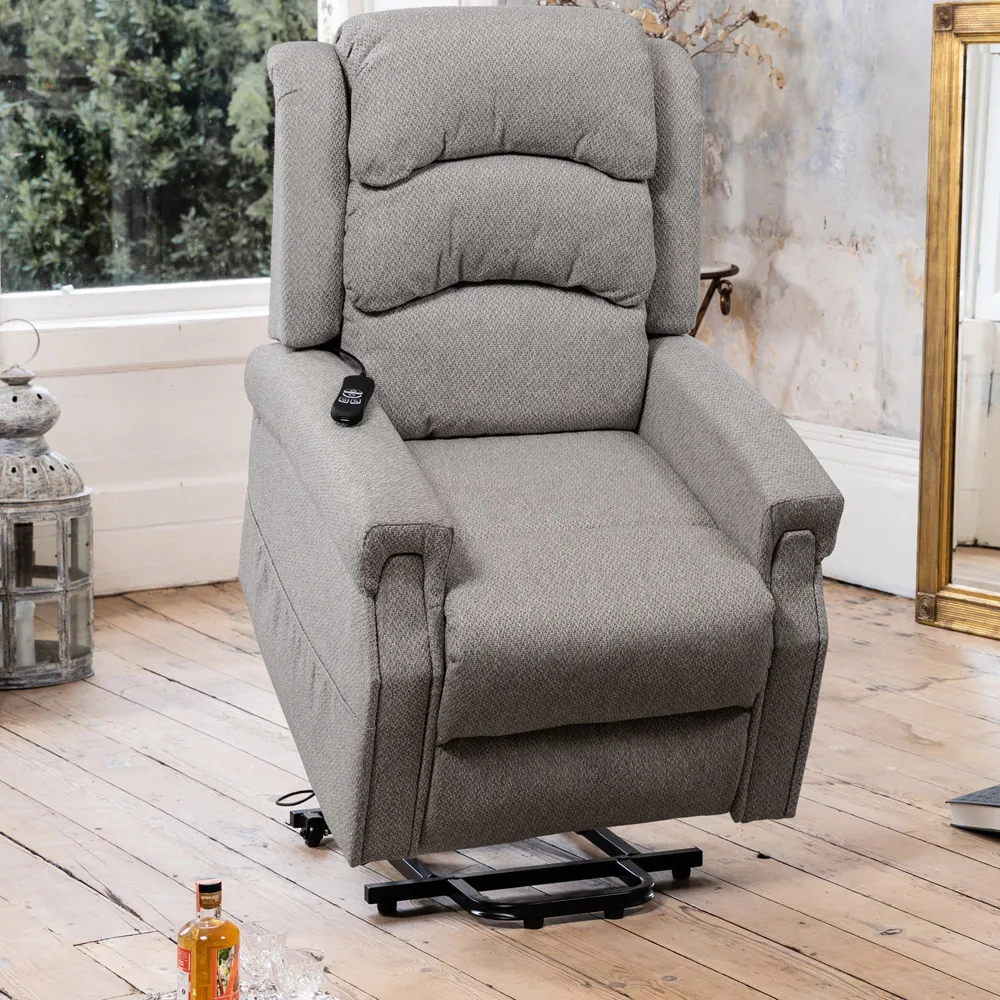 Eltham Electric Lift Recliner Chair with Massage - Light Grey