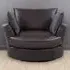Fairburn Swivel Cuddle Chair - Brown, Bonded Leather