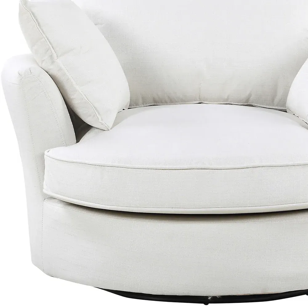 Fairburn Swivel Cuddle Chair - Cream, Bonded Leather